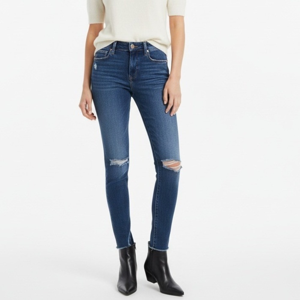 PAIGE Verdugo Ankleโ Jeans Women's Size 26 Dark Wash Distressed Skinny Casual